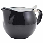 GenWare Porcelain Black Teapot with St/St Lid & Infuser 50cl