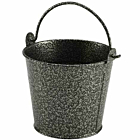 Galvanised Steel Hammered Serving Bucket 10cm Dia Silver