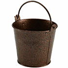 Galvanised Steel Hammered Serving Bucket 10cm Dia Copper