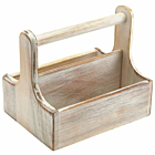 Medium White Wooden Table Caddy