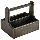 Medium Black Wooden Table Caddy