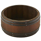 Miniature Dark Wooden Barrel 16.5 Dia x 8cm