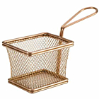 Copper Serving Fry Basket Rectangular 10 x 8 x 7.5cm