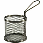 Black Serving Fry Basket  Round 9.3 x 9cm