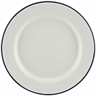 Enamel Wide Rim Plate White & Blue 20cm