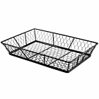 Genware Rectangular Black Wire Basket 31.5 x 21.5 x 6cm