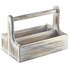 White Wooden Table Caddy