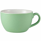 Genware Porcelain Green Bowl Shaped Cup 25cl/8.75oz