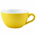 Genware Porcelain Yellow Bowl Shaped Cup 17.5cl/6oz