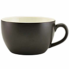 Genware Porcelain Matt Black Bowl Shaped Cup 25cl/8.75oz