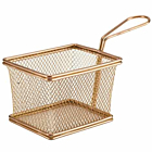 Copper Serving Fry Basket Rectangular 12.5 x 10 x 8.5cm