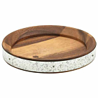 Acacia Wood Zinc Banded Serving Board 17cm