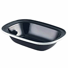 Enamel Pie Dish Black with White Rim 18cm