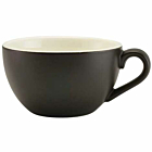 Genware Porcelain Matt Black Bowl Shaped Cup 17.5cl/6oz