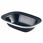 Enamel Pie Dish Black with White Rim 16cm