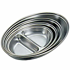 GenWare Stainless Steel Two Division Oval Vegetable Dish 20c