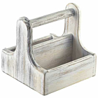 Small White Wooden Table Caddy