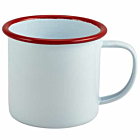 Enamel Mug White with Red Rim 36cl/12.5oz