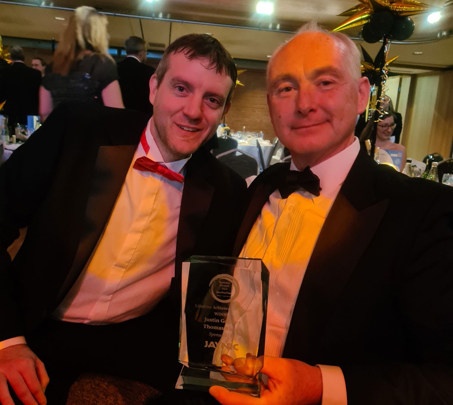 Iain Walker of Thomas Ridley and Justin Godfrey of Thomas Ridley at the awards